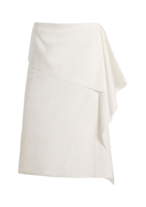 Niccolò Pasqualetti Sutura Draped Linen-Cotton Midi Skirt - Moda Operandi