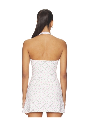 Astoria Open-back Halter Top in Cream. Size L. Also in XL, XS.