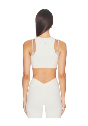 Astoria Layered Sport Crop Top in White. Size L. Also in XS, S, M, XL.