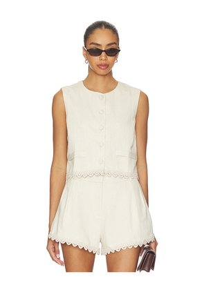 Amanda Uprichard x REVOLVE Lucky Top in Cream. Size L. Also in XS, S, M, XL.