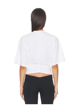 Alexander Wang Gathered T-shirt With Continuous Loop Zipper in White. Size L. Also in M, S.