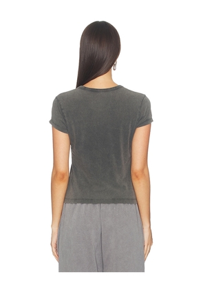 Alexander Wang Baby Tee With Lipstick Graphic in Charcoal. Size L. Also in M, S, XS.