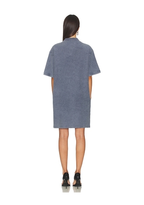 Alexander Wang Oversized High Low Polo Mini Dress in Slate. Size L. Also in M, S, XS.