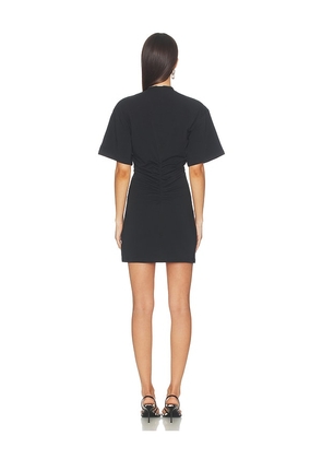 Alexander Wang Gathered T-shirt Dress With Continuous Loop Zipper in Black. Size L. Also in S, XS.