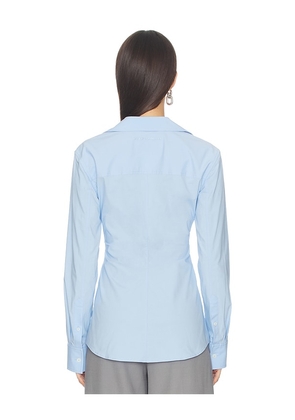Alexander Wang Shirt With Gathered Bust in Baby Blue. Size 0. Also in 2, 4, 6.