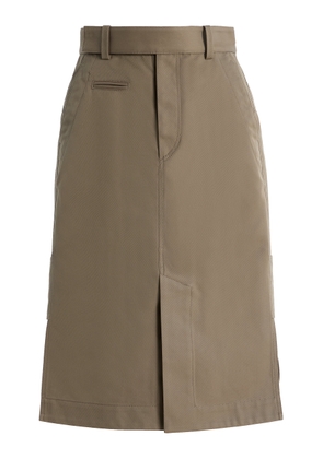 Bottega Veneta Cotton-Silk Midi Cargo Skirt - Moda Operandi