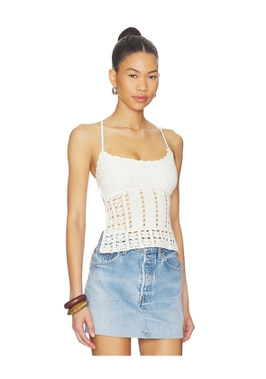 Frankies Bikinis X JENNIE Nari Crochet Top in Ivory. Size L. Also in S, XS.
