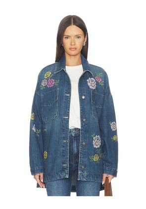 Free People x We The Free Madison City Embroidered Jacket in Blue. Size L. Also in M, XL.