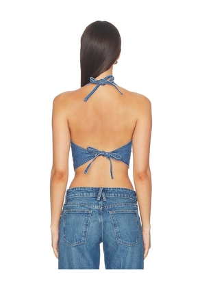Good American Denim Recess Top in Blue. Size L. Also in S, M, XL.