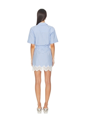 SIMKHAI Calder Cotton Lace Mini Dress in Baby Blue. Size 0. Also in 2, 8.