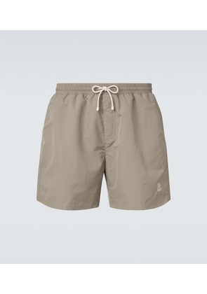 Brunello Cucinelli Logo swim trunks