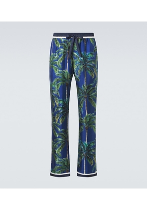 Dolce&Gabbana Printed silk twill straight pants
