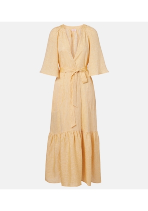 Eres Audacieuse belted linen midi dress
