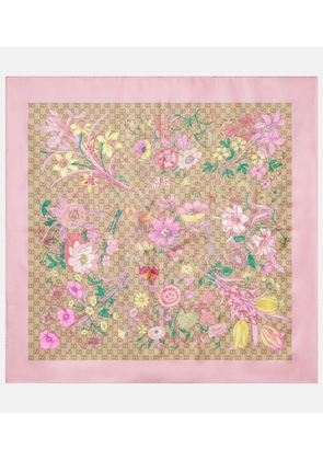 Gucci GG floral silk scarf