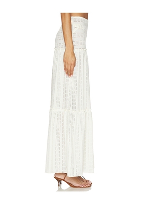 MORE TO COME Darla Maxi Skirt in Ivory. Size L. Also in XXS, XS, S, M, XL.