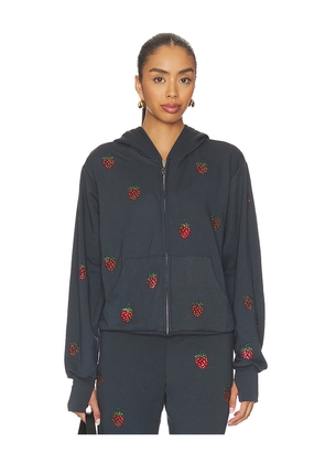 Lauren Moshi Hezly Zip Up Hoodie in Black. Size L. Also in XS, S, M.