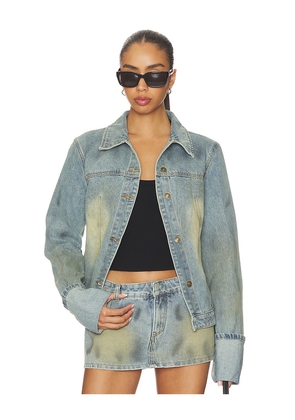LIONESS The Bronx Denim Jacket in Blue. Size 10. Also in 4, 6, 8, 12, 14, 16.
