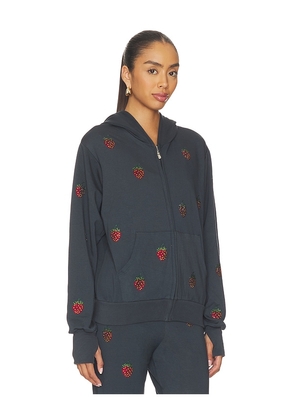Lauren Moshi Hezly Zip Up Hoodie in Black. Size L. Also in S, M.