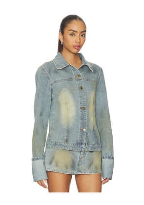 LIONESS The Bronx Denim Jacket in Blue. Size 10. Also in 6, 8, 12, 14, 16.