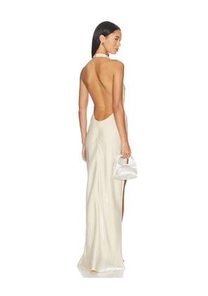 MAY MASHIAH Raya Dress in Metallic Gold. Size L. Also in XS, S, M.