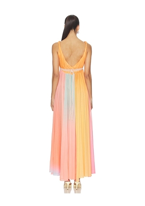 Leslie Amon Fairy Mesh Dress in Orange. Size L. Also in XS, S, XL.
