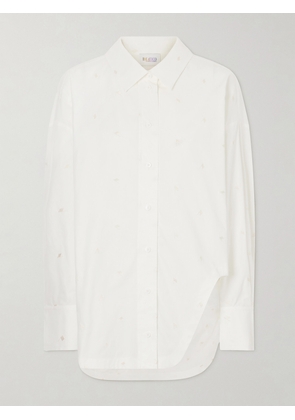 The Attico - Asymmetric Embroidered Cotton-blend Shirt - White - IT36,IT38,IT40,IT42,IT44,IT46