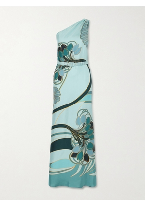 La DoubleJ - Printed Silk Satin Maxi Dress - Blue - xx small,x small,small,medium,large,x large