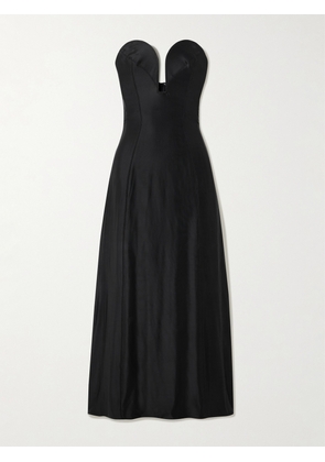 RABANNE - Strapless Stretch-jersey Midi Dress - Black - FR 34,FR 36,FR 38,FR 40,FR 42