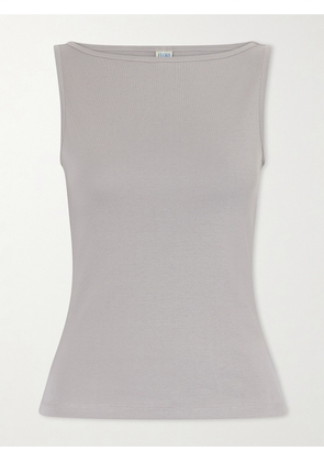 FLORE FLORE - Timmi Ribbed Organic Cotton Tank - Gray - x small,small,medium,large,x large