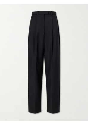 Givenchy - Pleated Wool And Mohair-blend Wide-leg Pants - Black - FR 34,FR 36,FR 38,FR 40,FR 42,FR 44