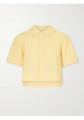 SIMKHAI - Reeves Checked Seersucker Shirt - Yellow - x small,small,medium,large