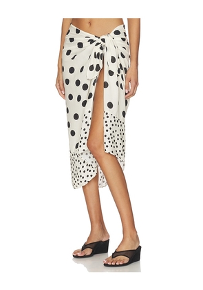 Tularosa Ekin Midi Pareo in White,Black. Size M/L. Also in XS/S.