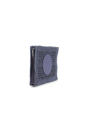 Tory Burch Ella Hand Crocheted Pouch in Blue.