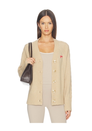 Varley Lotte Button Through Cardigan in Brown. Size L. Also in M, S, XL, XS.