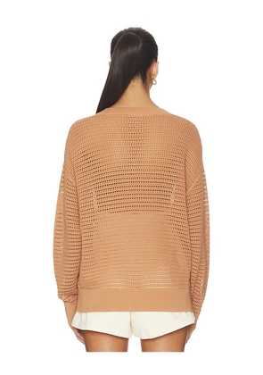 Varley Gaia V Neck Sweater in Tan. Size L. Also in XS, S, M, XL.