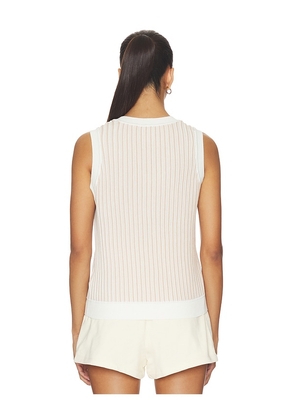 Varley Aldcroft Stitch Knit Tank Top in White,Nude. Size L. Also in XS, S, M, XL.