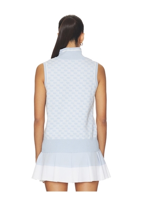 Varley Vincent Half Zip Knit Top in Baby Blue. Size L. Also in M, S, XL, XS.
