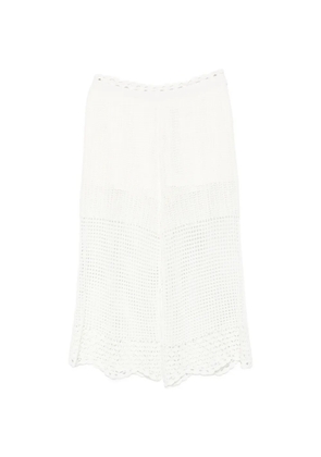 IRO crochet-knit scalloped-hem trousers - White