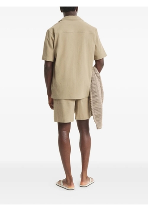 Maison Kitsuné elasticated-waist seersucker-texture shorts - Neutrals