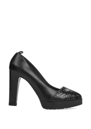 Brunello Cucinelli python-effect platform pumps - Black