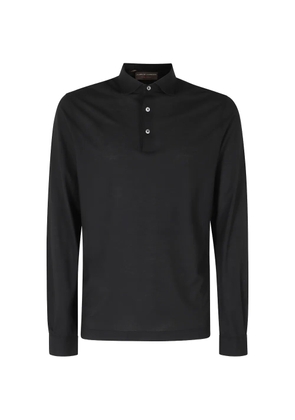 Filippo De Laurentiis long-sleeve polo shirt - Black