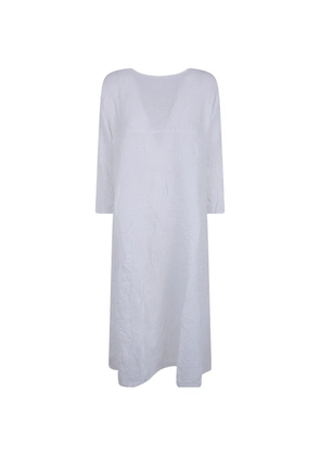 Daniela Gregis crinkled-finish boat-neck dress - White
