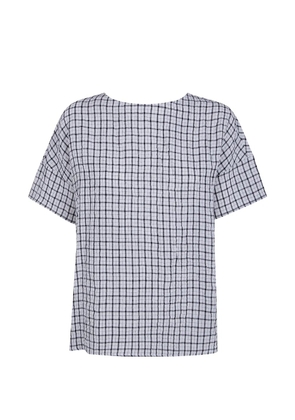 Apuntob check-pattern short-sleeve shirt - White