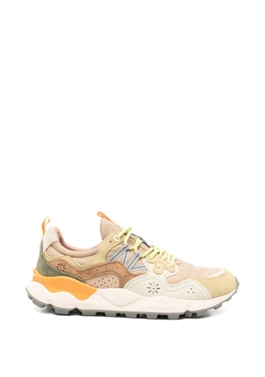 FLOWER MOUNTAIN perforated panelled sneakers - Neutrals