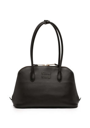 Miu Miu Pre-Owned 2010-2026 Softy Calfskin Embossed Logo shoulder bag - Black