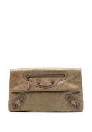 Balenciaga Pre-Owned 2005-2022 Lambskin Motocross Giant 12 Envelope clutch bag - Brown