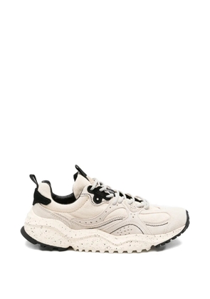 FLOWER MOUNTAIN panelled speckled-sole sneakers - Neutrals
