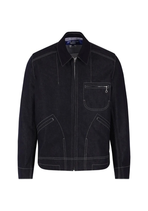 Junya Watanabe MAN contrast-stitch zip-up jacket - Blue
