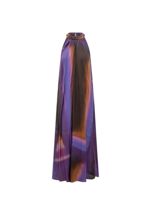 MOMONÌ abstract-print halterneck dress - Purple