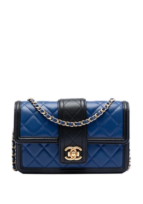CHANEL Pre-Owned 2016-2017 Bicolor Quilted Lambskin Elegant CC Flap Wallet on Chain crossbody bag - Black